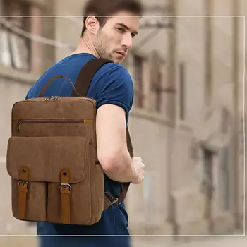 

backpack men Canvas 2019 Men's Schoolbags New Vintage Outdoor Bag Large-capacity Bag Travel Leisure Backpack mochila hombre