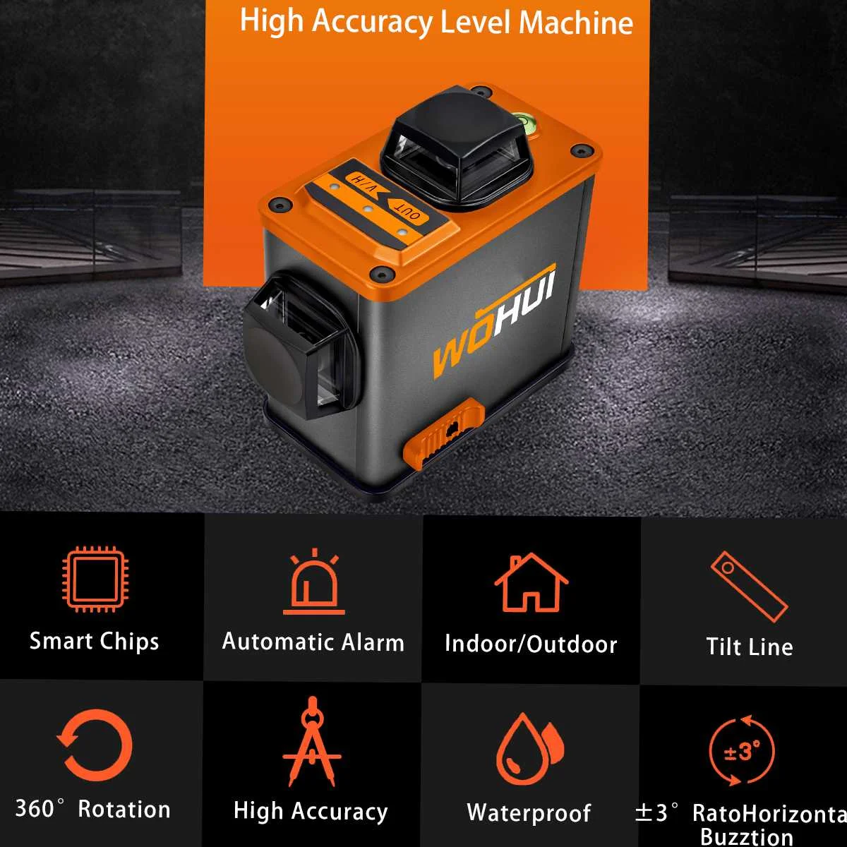 

12Line 3D Green Laser Level Upper Wall Bracket Self-Leveling 360 Horizontal Vertical Cross Line Laser Level Construction tools