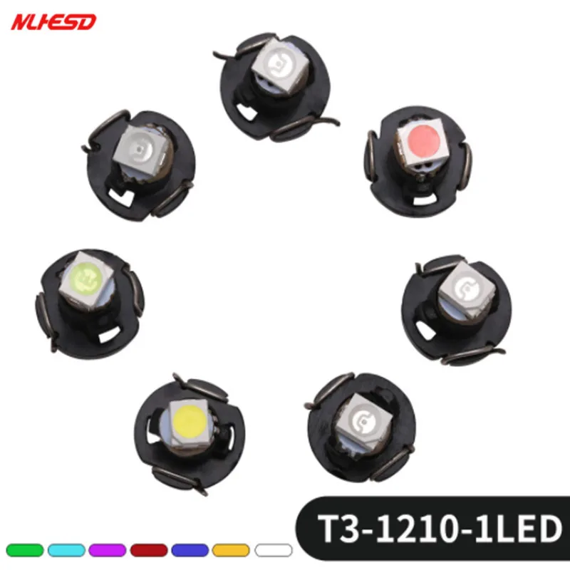 10 шт. T3 1210 SMD 3528 12V Приборная панель лампа NEO автомобильная светодиодная лампа панель приборной панели светильник для чтения белый/желтый/зеленый/синий/красный/розовый