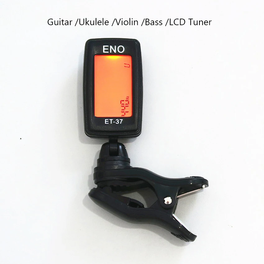 LCD Tuner Guitar Ukulele Violin Bass Tuner ET37 Button Battery