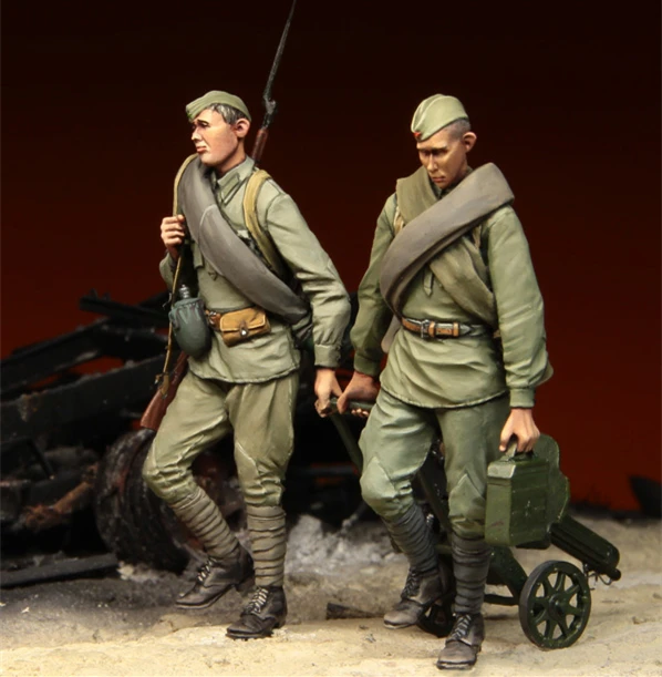 1/35 модельная фигурка из смолы набор русская команда Максим мг Курск 1943 две