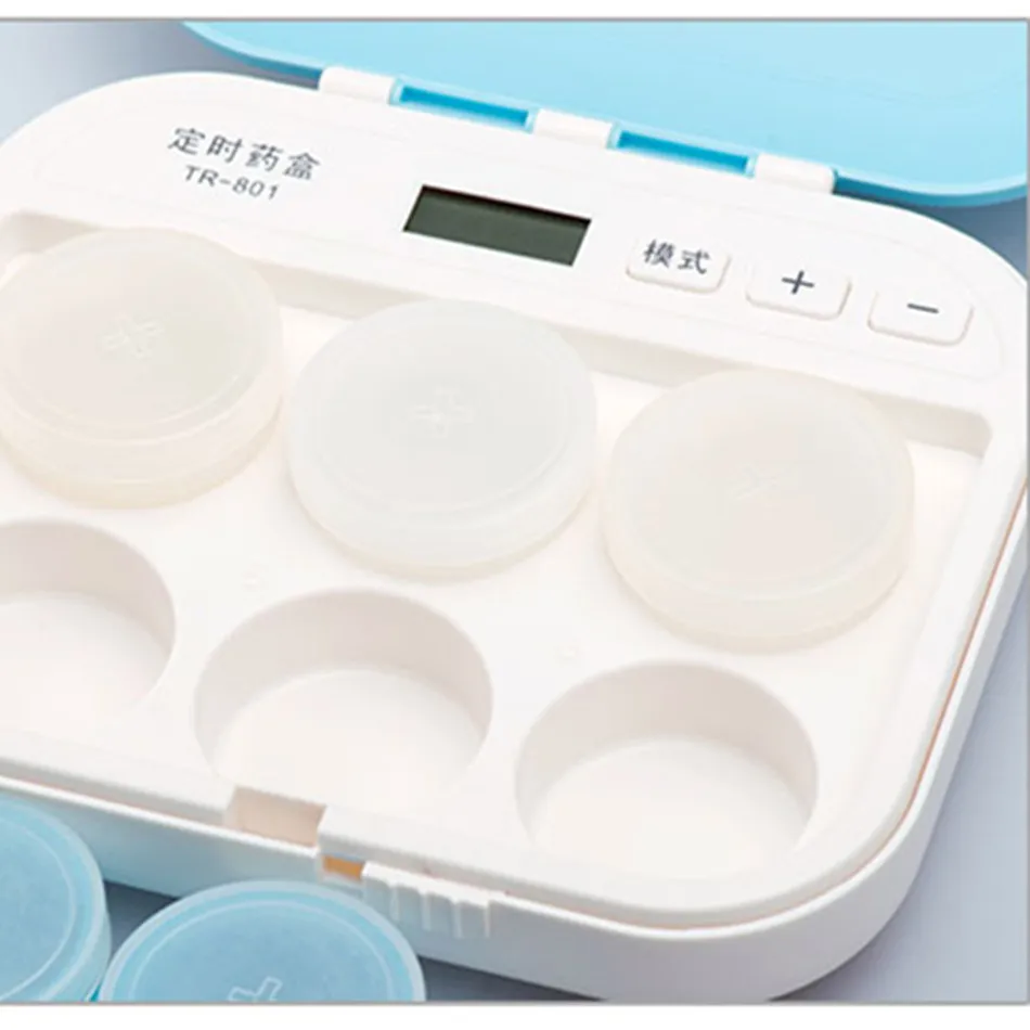 

Electronic Intelligent Voice Alarm Clock Timing Reminder Kit Parents Portable Medicine Box Alarm Clock for Family