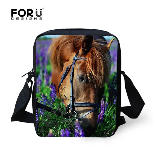 FORUDESIGNS/Дизайнерские женские и мужские сумки-мессенджеры, сумка на плечо с принтом Crazy Horse, детские мини сумки через плечо, школьная сумка - Цвет: C667E