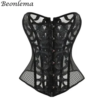 

Beonlema Gothic Clothing Corset Hollow Out Bustiers Black White Erotic Sexy Woman Corset Lingerie Plus Size Corsage 6XL