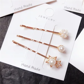 

Women Korean style Hairpins Girls alloy flowers Branch Hair Clip Side clamp Hair Barrette Hair Accessories 2019 New 2pcs 1pair