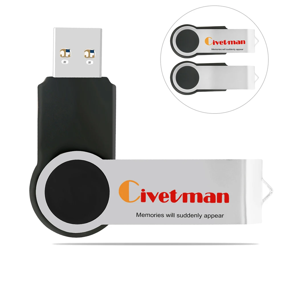 Civetman USB флеш-накопитель 32 ГБ вращающийся металлический USB 3,0 флеш-накопитель 128 г флеш-накопитель высокоскоростной usb-флеш-накопитель 64 ГБ флеш-накопитель