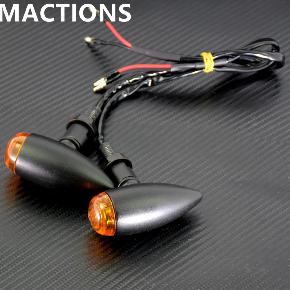 Bullet Metal Turn Signal Indicator Flasher Light Matte For Harley