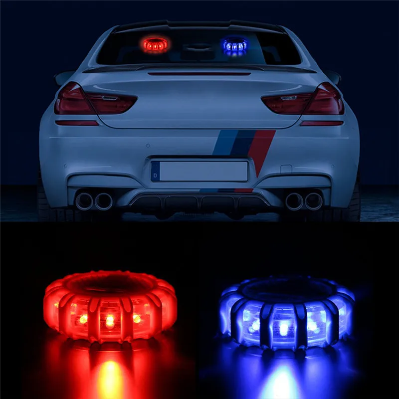 

Newest Super Bright Auto 15 LED Round Beacon Emergency Strobe Flashing Warning Lights Round Car Roof Police Lightbar Road Safety