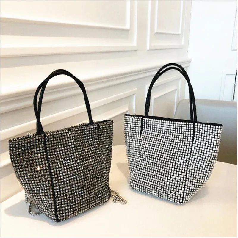 

Luxury Handbags For Women 2019 Diamonds Chain Shoulder Crossbody Bags Purse Clutch Evening Party Bag bolsa Summer Beach Bag