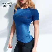 Женские топы Спортивные Фитнес гимнастическая майка спортивная рубашка с коротким рукавом тренировки футболки женские рубашки с буквенным принтом для спортивной йоги