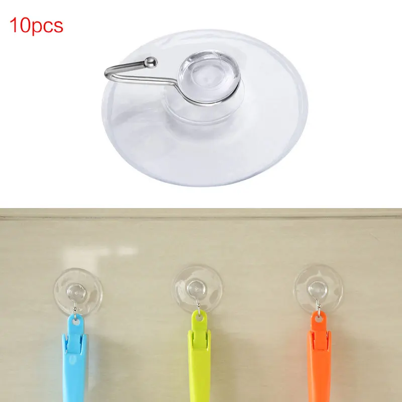 10 шт. 4 см прочная настенная присоска крючки прозрачные крючки крючок для кухни ванной присоски чашки присоски
