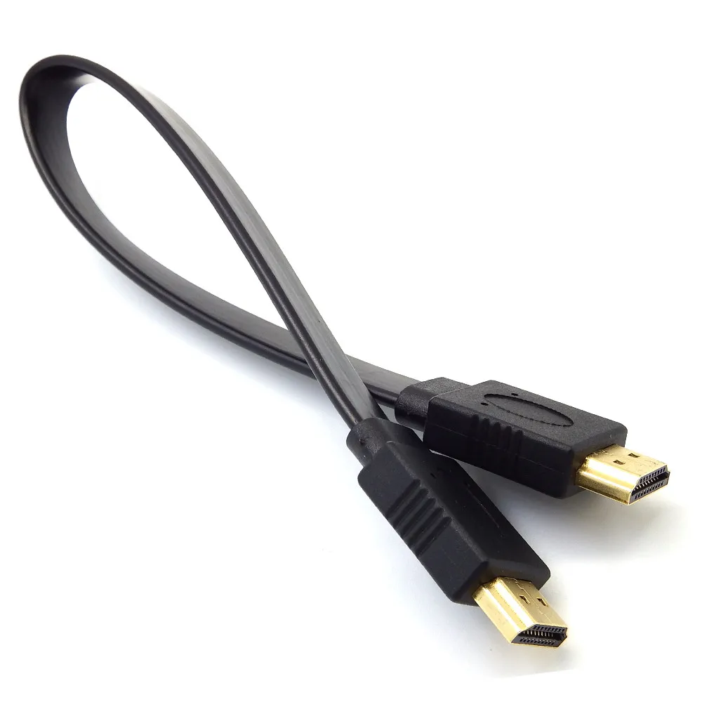 Full HD короткий HDMI штекер плоский кабель Шнур для аудио видео HD ТВ PS3 Прямая поставка