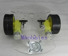 Free shipping Programmable robot chassis 2WD robot Mobile platform with code disc and trough type photoelectric