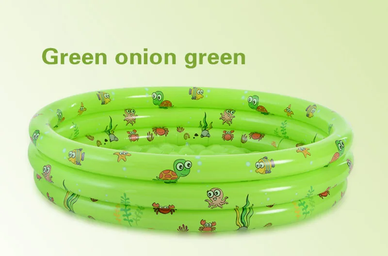 Portable Outdoor Cartoon Inflatable Children's Swimming Pool Infant Piscina Colorful Printing Baby Basin Bathtub Kids Summer Toy - Цвет: Green