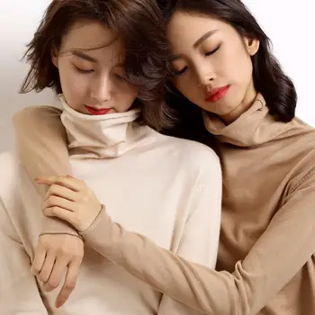 

Autumn and Winter New Cashmere Sweater Women High Collar Pullover Fashion Sweater Warm Bottom Sweater