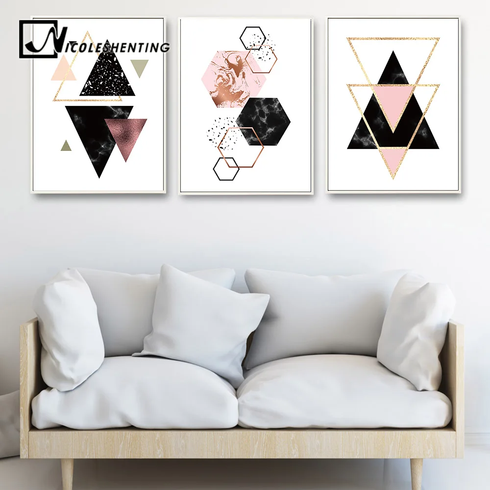 

Geometry Abstract Wall Art Canvas Posters and Prints Minimalist Painting Decorative Picture for Living Room Modern Home Decor