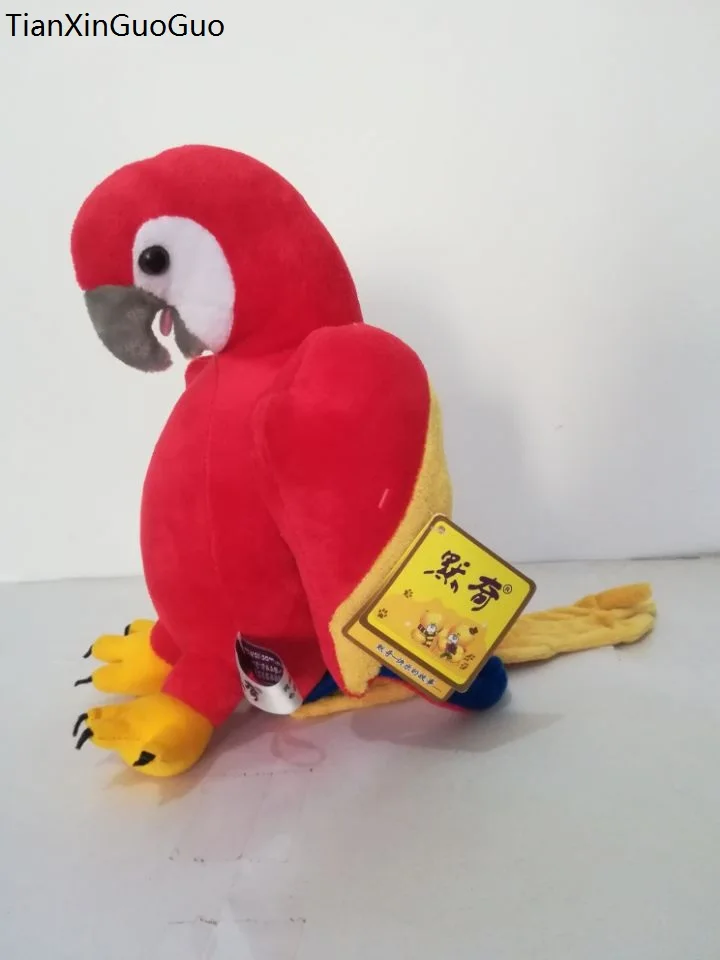 Около 27 см Разноцветные Красный попугай птица Плюшевые игрушки Мягкая кукла подарок на день рождения w2106