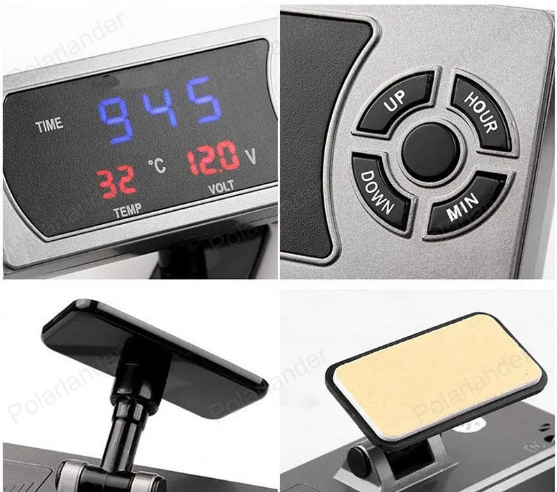 4 в 1 2.1A двойной USB светодиодный экран дисплей часы Вольтметр термометр Температура автомобильное зарядное устройство адаптер прикуривателя
