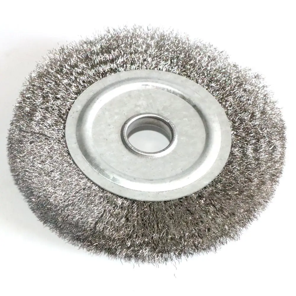 3"~10" Crimped Stainless Steel Wire Wheel Polishing Deburring For Bench Grinder 3"~10" Crimped Stainless Steel Wire Wheel Polishing Deburring For Bench Grinder
