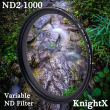 KnightX ND2 à ND1000 densité neutre Fader filtre ND Variable réglable pour Canon Sony Nikon d5300 49 52 55 58 62 67 72 77 mm