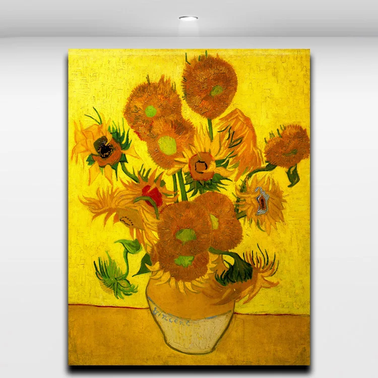 

Golden Sunflower Van Gogh Famous Works Reproduction Oil Painting Canvas Print Wall Art Picture for Living Room Cafe Office Decor