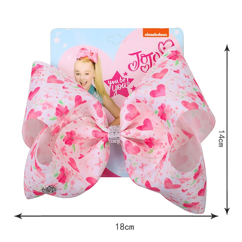 Jojo Siwa Grosgrain ленты большой 8 дюймов банты для волос ручной работы с аллигатором клип узор красивый подарок для детей головные уборы для девушек