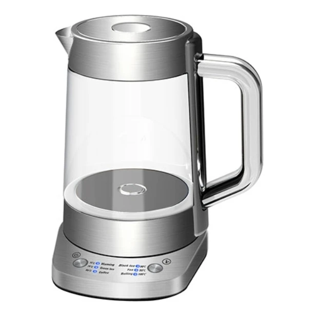 Чайник электрический GEMLUX GL-EK-302G  (Мощность 1500 Вт, объем 1.5 л, вращение 360°, автовыключение, функция поддержания температуры, электронное управление)