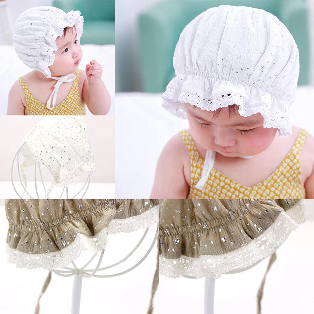 Новая кружевная шапка принцессы для маленьких девочек Летняя шляпка шапочка для новорожденных реквизит для фотосъемки вечерние шапки
