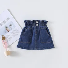 Новое поступление года; сезон весна-лето; детская джинсовая юбка; джинсы для девочек; юбка трапециевидной формы для маленьких девочек; Одежда для новорожденных девочек; JW7159