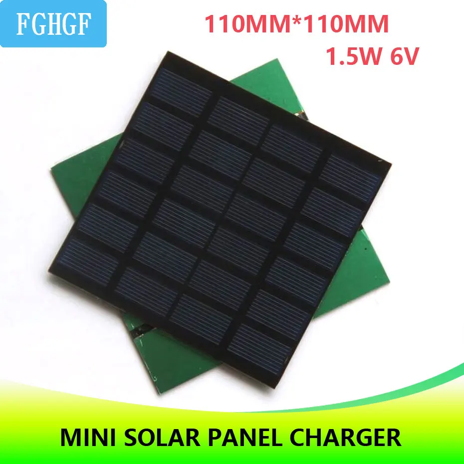 Portable Solar Panel 1.5W 6V Mini System DIY For Battery Cell Phone Chargers toy power | Электроника
