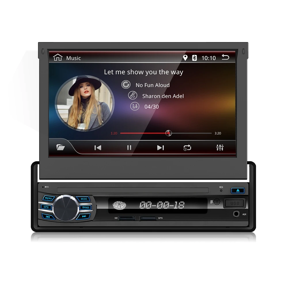 Cheap Car Radio 1 din Android 7.1 Wifi Autoradio Stereo Player Universal GPS Navigation Retractable Screen Bluetooth+Free camera usb 2