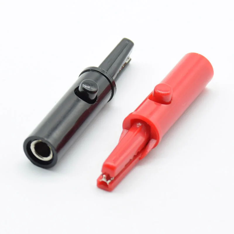 AK10 professional multimeter COMPLY HIRSCHMANN 4mm red black push button type full protective alligator clips 2Pcs