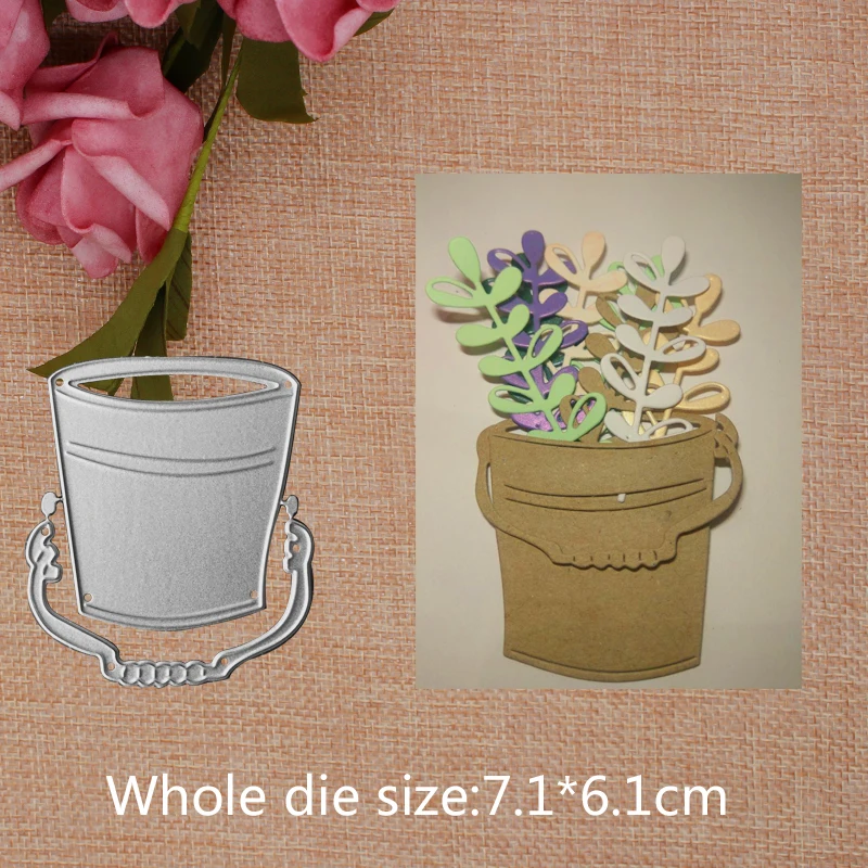 

DIY Flower Pot Cutting Dies Mold New Scrapbook Paper Craft Knife Mould Blade Punch Stencils 7.1*6.1CM