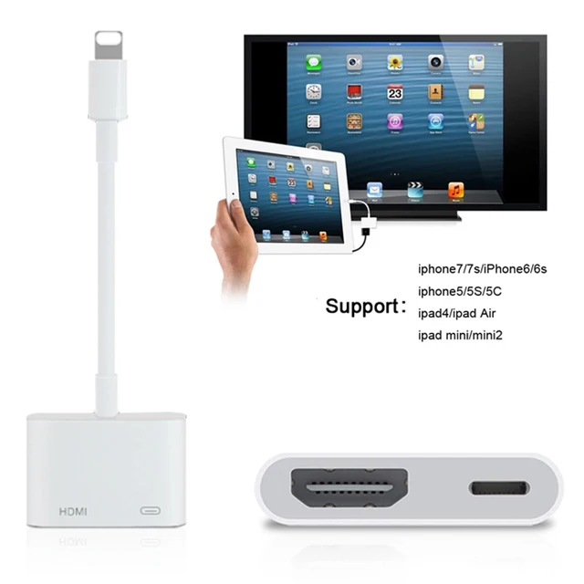 1080P For Ipad Hdmi Adapter For Lightning to AV HDMI/HDTV TV Digital Cable Adapter For Iphone 5