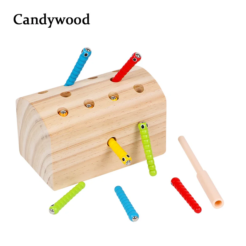 Деревянные игрушки Candywood игра Лови червя магнитные игры деревянные блоки Детские