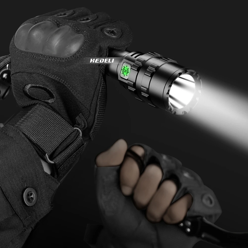 Mais poderosa lanterna tática usb luz da