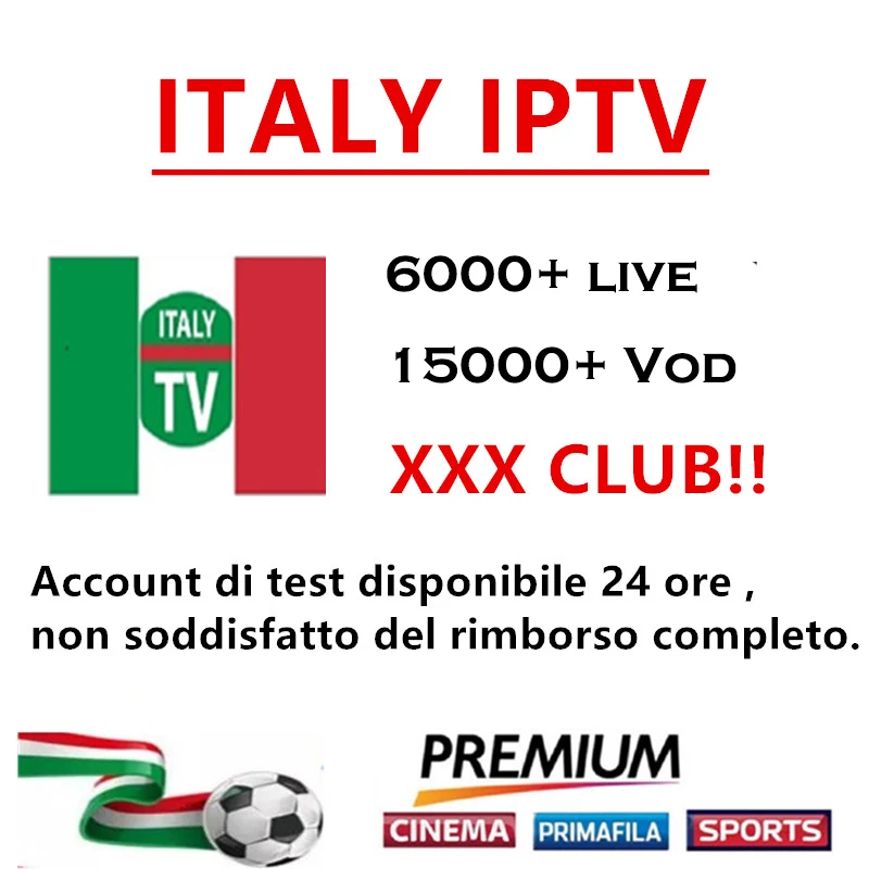 

Best Italy IPTV Server Subscription for Europe Italian Netherlands France 6000+ livetv channels support ios Smart android tv box