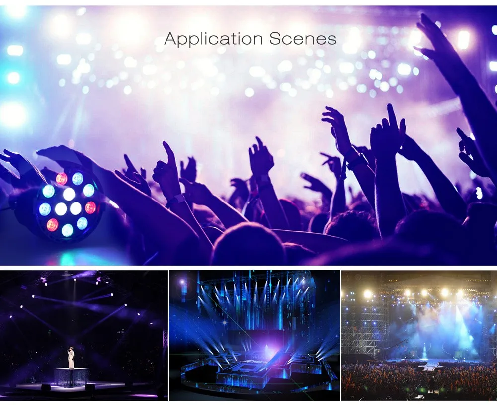 

Lightme RGBW 12 LEDs Par Light Stage Effice Light AC 90 - 240V 50 - 60Hz DMX512 Master-slave Voice-activated Automatic