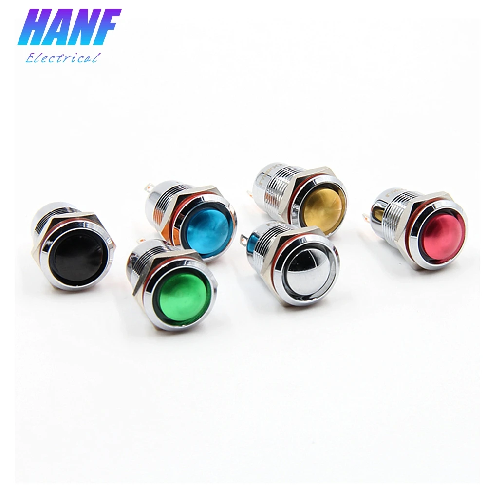 

1pcs 12mm Latching Domed Head Metal Push Button Switch 2 Pin 1NO 2A/250V Waterproof Ball Red Blue Green Yellow
