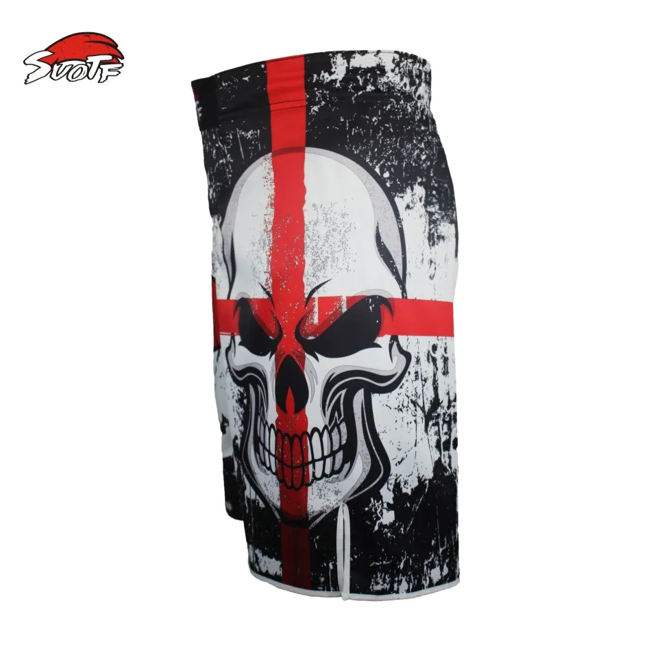 Goedkoop SUOTF Tiger Muay Thai Fightwear Verheffen Goedkope MMA kick Boksen Fight Trunks Top Nieuwe Zwarte MMA Shorts Heren Boksen kick boksen