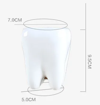 2 шт. зуб Шап пасторальный стиль белые керамические горшки для растений модель зуба цветочный горшок садовые горшки карандаш ваза стоматологический подарок - Цвет: Small