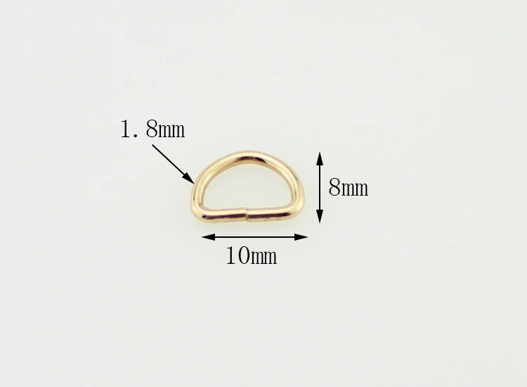 10 шт. D кольцо металлическая пряжка лямки Рюкзак Сумка Запчасти кожевенное ремесло ремень ошейник ручной работы полукруг Кнопка DIY Аксессуары - Цвет: 10mm golden