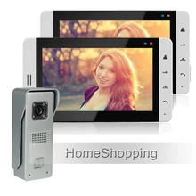 New Wired 7″ Color TFT LCD Video Door Phone Intercom Kit + 2 White Touch Monitors + 1 Night Vision Doorbell Camera FREE SHIPPING