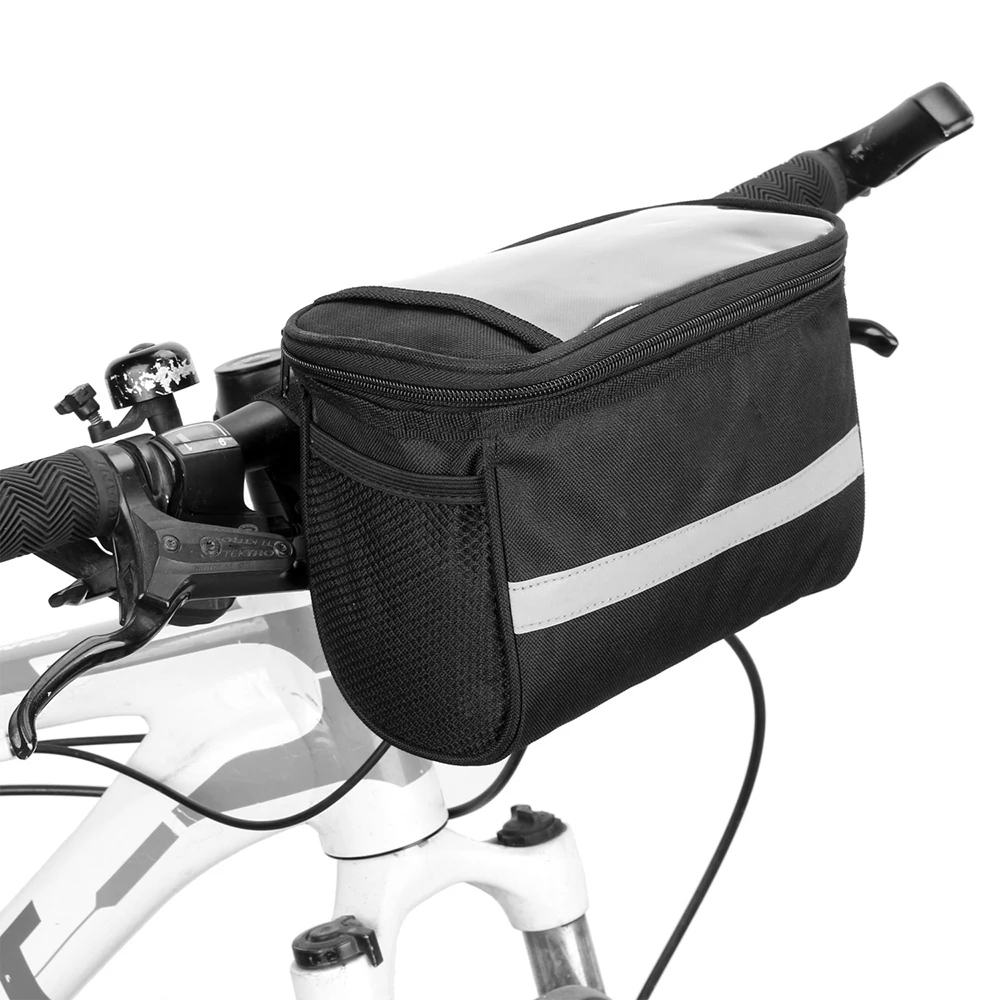 Flash Deal Cycling Bag Bike Bicycle Insulated Front Bag MTB Bike Handlebar Bag Basket Pannier Cooler Bag with Reflective Strip 6