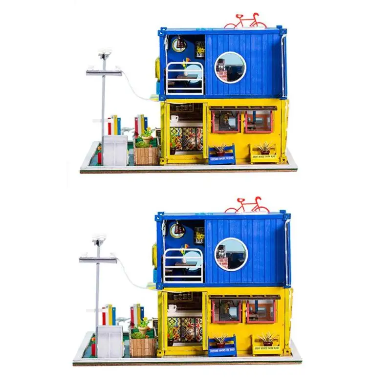 

Creative Container Dollhouse Model Wooden Toy Miniature Building Kits Gift
