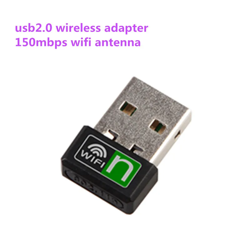 Беспроводной USB WiFi адаптер 150 Мбит/с Wi-Fi антенна ПК сетевая карта 2,4 ГГц USB Lan Ethernet приемник 802.11b/g/n Wi-Fi - Цвет: black