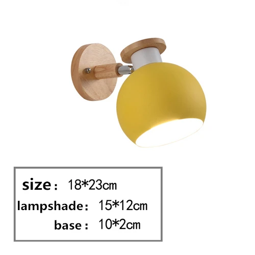 Nordic Личность Творческая мультфильм настенный светильник E27 Макарон фон настенный светильник для детей чтения прикроватная тумба для спальни - Цвет абажура: E yellow