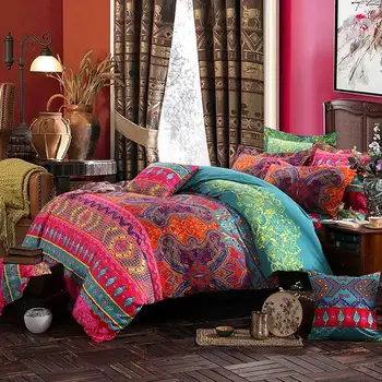 

Adeeing 2/3Pcs Bohemian Style Printing Duvet Cover Pillowcase Bedding Set