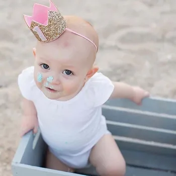 

children Baby Princess prince Tiara kid boy girl First 1st 1 2 3 Years Old Birthday party Wear hat Crown baby shower Decoration