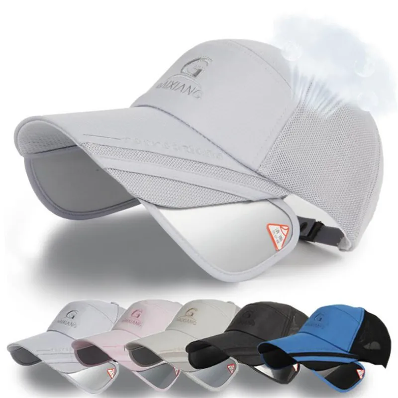 

2018 Summer Outdoor Cycling Caps Retractable Anti-UV Breathable quick dry Bicycle sunscreen Goggles Hat Protect Eye Bike Cap
